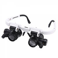 Лупа-окуляри бінокулярні NO.9892H-3 (6x/25x) з LED підсвічуванням