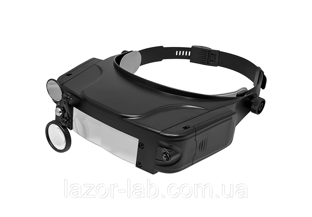 Бінокулярна налобна лупа Magnifier MG81007-С (1.5 х, 3.0 х, 9.5 х, 11.0 х) з регульованою підсвічуванням