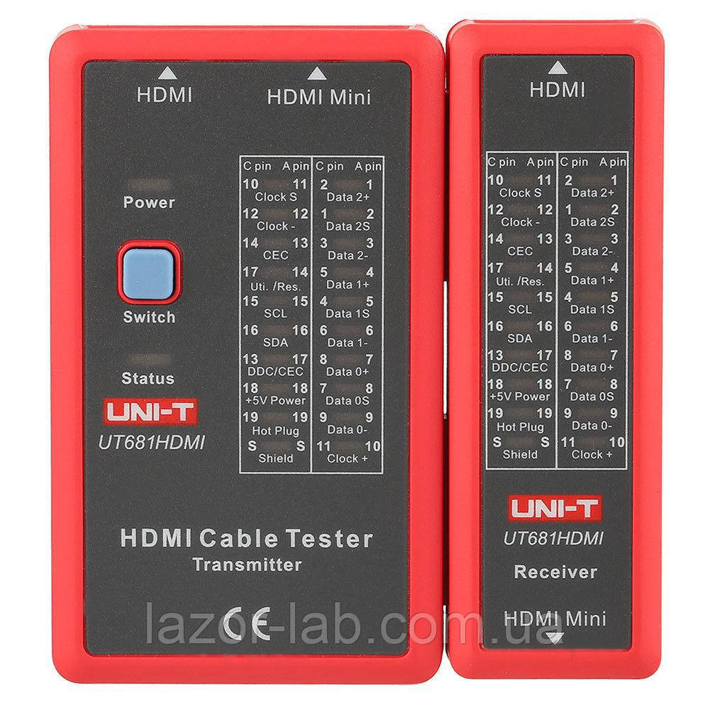 Тестер кабелю UNIT UT681HDMI для інтерфейсу HDMI і mini HDMI. З ПДВ +20%