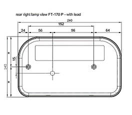 Ліхтар задній Fristom FT-170 P NT LED правий 6 функцій, фото 2