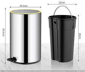 Відро для сміття. Модель RD-6886 Срібло, 8