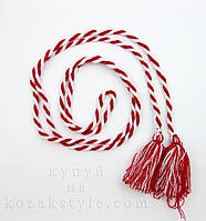 Пояс до вишиванки червоно-білий 160 см