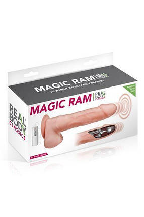 Фалоімітатор-пульсатор з вібрацією Real Body - Magic Ram, діаметр 4см, рух вперед-назад SO1891, фото 2