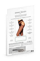 Колготки-панчохи з поясом Anne De Ales MORGANE T2 Black, дрібна сіточка, з доступом, фото 4