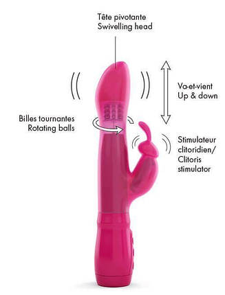 Вібратор Dorcel Furious Rabbit з обертанням та зворотно-поступальними рухами головки, MD1571, фото 2