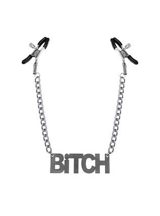 Зажими для сосків Bitch, Feral Feelings - Nipple clamps Bitch, срібло/чорний SO3791, фото 1