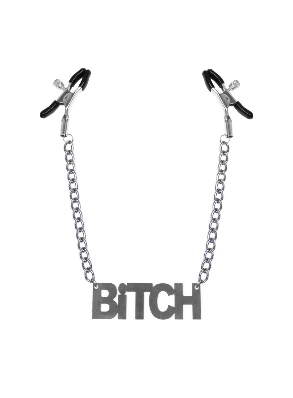 Зажими для сосків Bitch, Feral Feelings - Nipple clamps Bitch, срібло/чорний SO3791