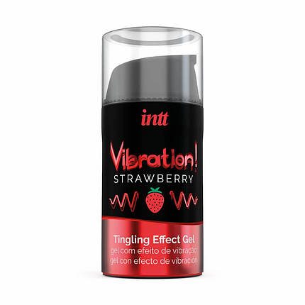 Рідкий вібратор Intt Vibration Strawberry (15 мл), густий гель, дуже смачний, діє до 30 хвилин, фото 2