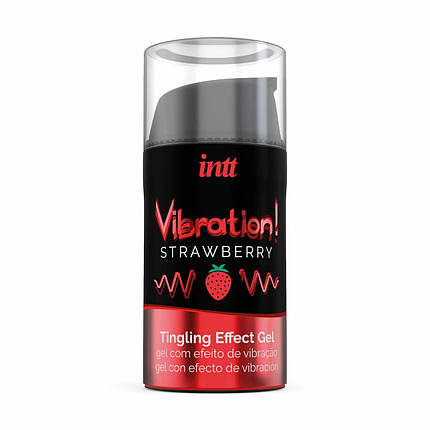 Рідкий вібратор Intt Vibration Strawberry (15 мл) EXTRA GREN, смачний, діє до 30 хвилин SO5407, фото 3