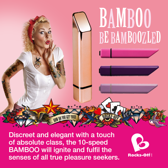Потужний мінівібратор Rocks Off Bamboo Rose Gold, 10 режимів роботи, водонепроникний 10BBRB