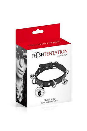 Нашийник з дзвіночками Fetish Tentation Choker Bells, екошкіра SO2238, фото 2