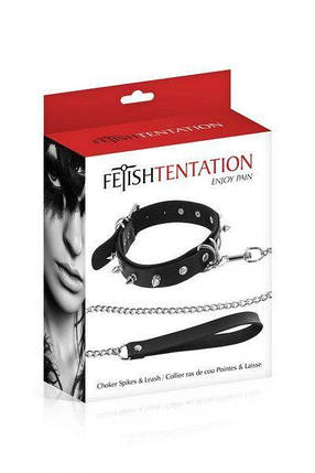 Нашийник із шипами та з повідцем Fetish Tentation Spikes and Leash SO2239, фото 2