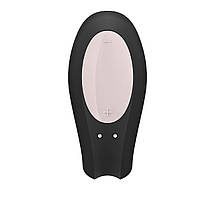 Смарт-вібратор для пар Satisfyer Double Joy Black із широким кліторальним стимулятором SO3898, фото 4