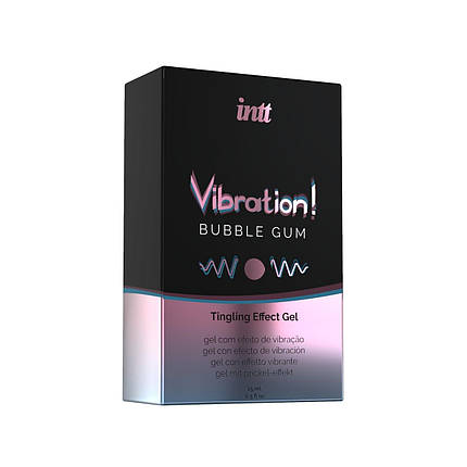 Рідкий вібратор Intt Vibration Bubble Gum (15 мл), густий гель, дуже смачний, діє до 30 хвилин, фото 2