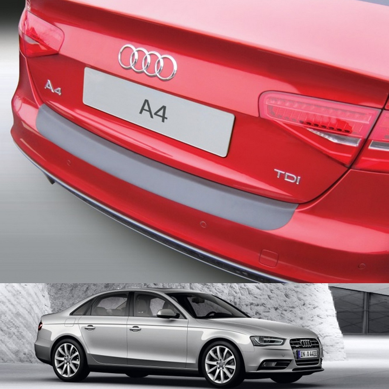 Пластикова захисна накладка на задній бампер для Audi A4 Sedan 2012-2015