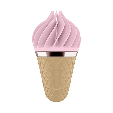 Морозиво спиннатор Satisfyer Lay-On - Sweet Treat Pink/Brown, 10 режимів, водонепроникна SO3552, фото 1
