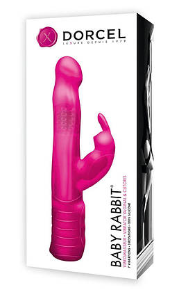 Вібратор-кролик Dorcel Baby Rabbit Pink з перловим масажем і головкою, що обертається., фото 3