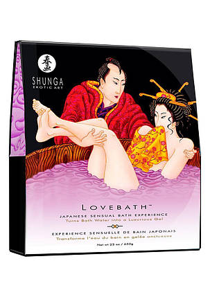 Гель для ванни Shunga LOVEBATH - Sensual Lotus 650гор, робить воду ароматним желе з SPA ефектом, фото 2