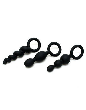 Набір анальних іграшок Satisfyer Plugs black (set of 3) - Booty Call, макс. діаметр 3см SO2323, фото 2