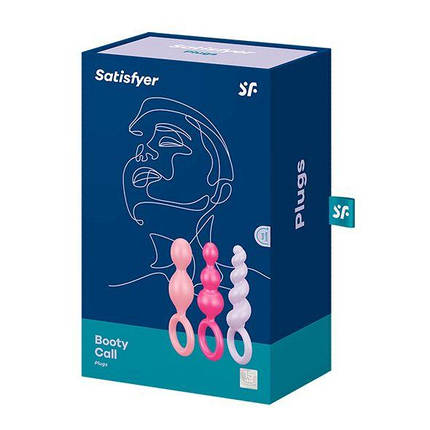 Набір анальних іграшок Satisfyer Plugs colored (set of 3) - Booty Call, макс. діаметр 3см SO2324, фото 3