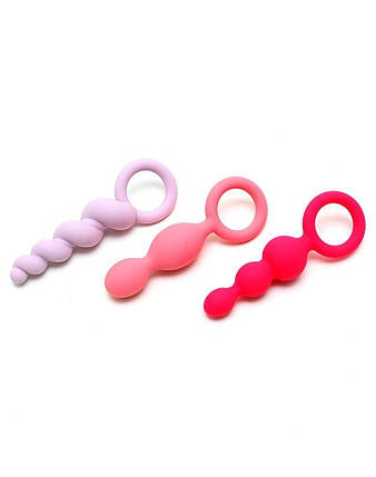 Набір анальних іграшок Satisfyer Plugs colored (set of 3) - Booty Call, макс. діаметр 3см SO2324, фото 2