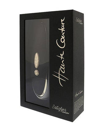 Люксовый вакуумный стимулятор Satisfyer Luxury Haute Couture Black со вставкой из кожи SO2466, фото 2