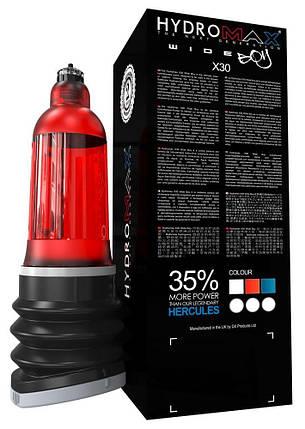Гідропомпа Bathmate Hydromax 7 WideBoy Red (X30) для члена довжиною від 12,5 до 18 см, діаметр 5,5 см, фото 3