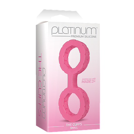 Наручники з силікону Doc Johnson The Cuffs Small - Pink, добре тягнуться, для рук і для ніг SO1966, фото 2