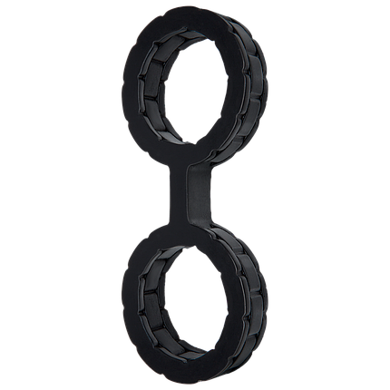 Наручники з силікону Doc Johnson The Cuffs Large - Black, добре тягнуться, для рук і для ніг SO1967, фото 1