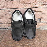 Туфлі-мокасини MAIGI на липучці чорні в дірочку, фото 5