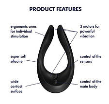 Вібратор для пар Satisfyer Endles Joy Black, 3 незалежних мотора, багатофункціональний SO3993, фото 3