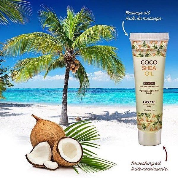 Органическое кокосовое масло Карите (Ши) для тела EXSENS Coco Shea Oil 100 мл, сертификат ECOCERT - фото 3 - id-p1463721581