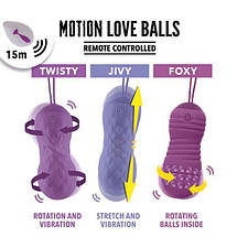Вагінальні кульки з масажем і вібраціями FeelzToys Moion Love Balls Jivy з пультом ДУ, SО3852, фото 3
