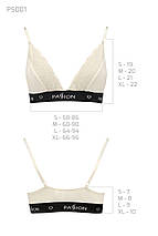 Эластичный топ с кружевом Passion PS001 TOP ecru, size M, фото 3