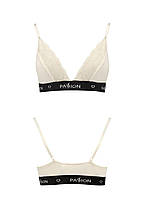 Эластичный топ с кружевом Passion PS001 TOP ecru, size M, фото 2