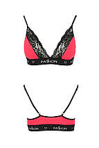 Еластичний топ з мереживом Passion PS001 TOP red-black, size XL, фото 2