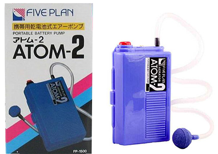 Компресор на батарейках для акваріума Atom-2, одноканальний.