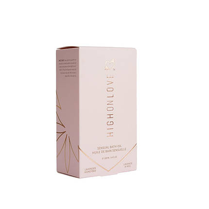 Преміальна олія для ванн HighOnLove Bath Oil - Lavender Honeybee (100 мл) з олією насіння конопель, фото 4