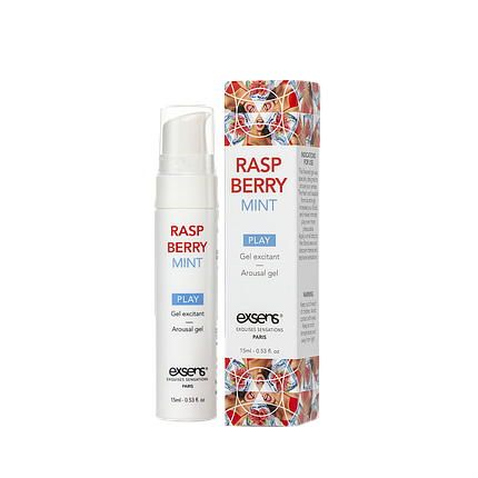 Стимулюючий гель EXSENS Kissable Raspberry Mint 15мл можна для поцілунків, охолоджуючий, фото 1