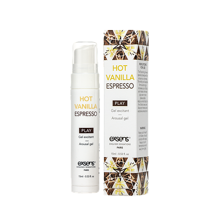 Стимулюючий гель EXSENS Kissable Hot Vanilla Espresso 15мл можна для поцілунків, охолоджуючий, фото 1