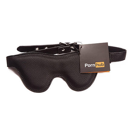 Маска на очі Pornhub Faux Leather Mask екошкіра, чорна, дуже комфортна SO2899, фото 1