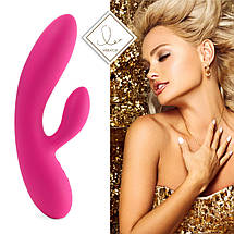 Гібкий вібратор кролик з двома двигунами FeelzToys Lea Rabbit Ribrator Rubine Red SO4432, фото 3