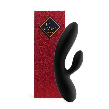 Гнучкий вібратор кролик з двома двигунами FeelzToys Lea Rabbit Vibrator Black SO4433, фото 1