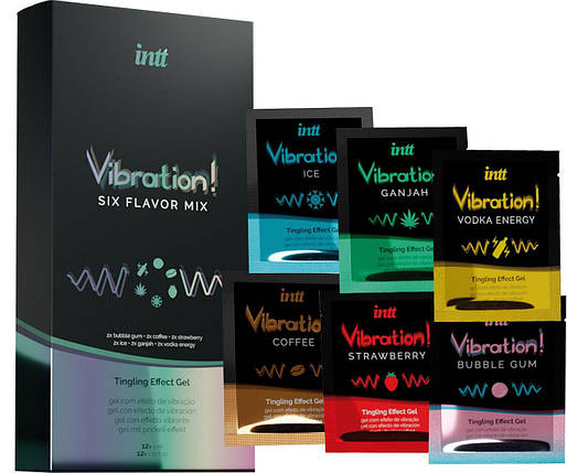 Набір пробників рідкого вібратора Intt Vibration Six Flavor Mix (12 по 5 мл), фото 1
