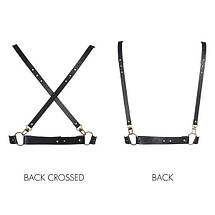 Портупея Bijoux Indiscrets MAZE - X Harness Black, екошкіра, фото 2