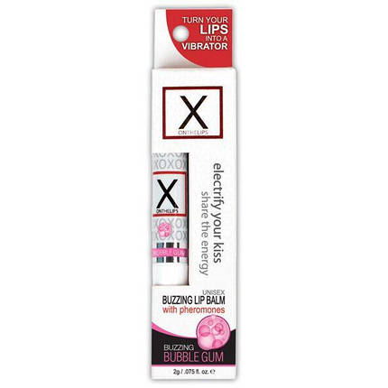 Стимулюючий бальзам для губ унісекс Sensuva - X on the Lips Bubble Gum з феромонами, жуйка, фото 3
