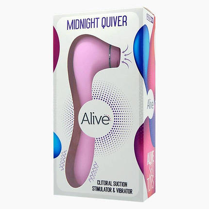 Вібратор і вакуумний кліторальний стимулятор Alive Midnight Quiver Pink - секс-грашка 2в1 SO4473, фото 2