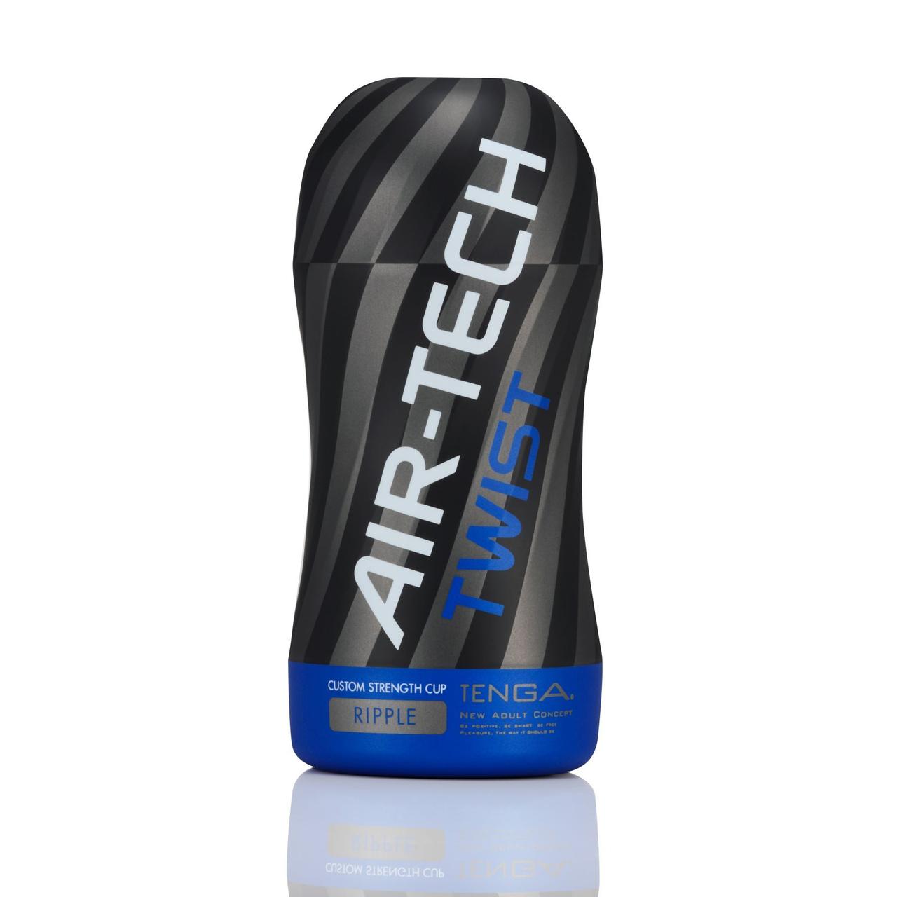Мастурбатор Tenga Air-Tech Twist Ripple Blue зі змінною тугістю обхвату, ефект глибокого мінету