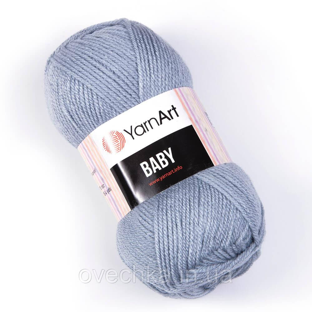 Пряжа YarnArt Baby (Бейбі) 3072 сірий (акрил, нитки для в'язання)