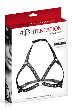 Портупея з металевими шипами Fetish Tentation Sexy Adjustable Chest Harness, фото 4